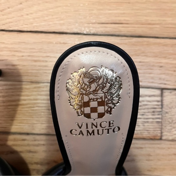 Vince Camuto Leather Black Square Toe Heels 8.5 NIB - Picture 8 of 9